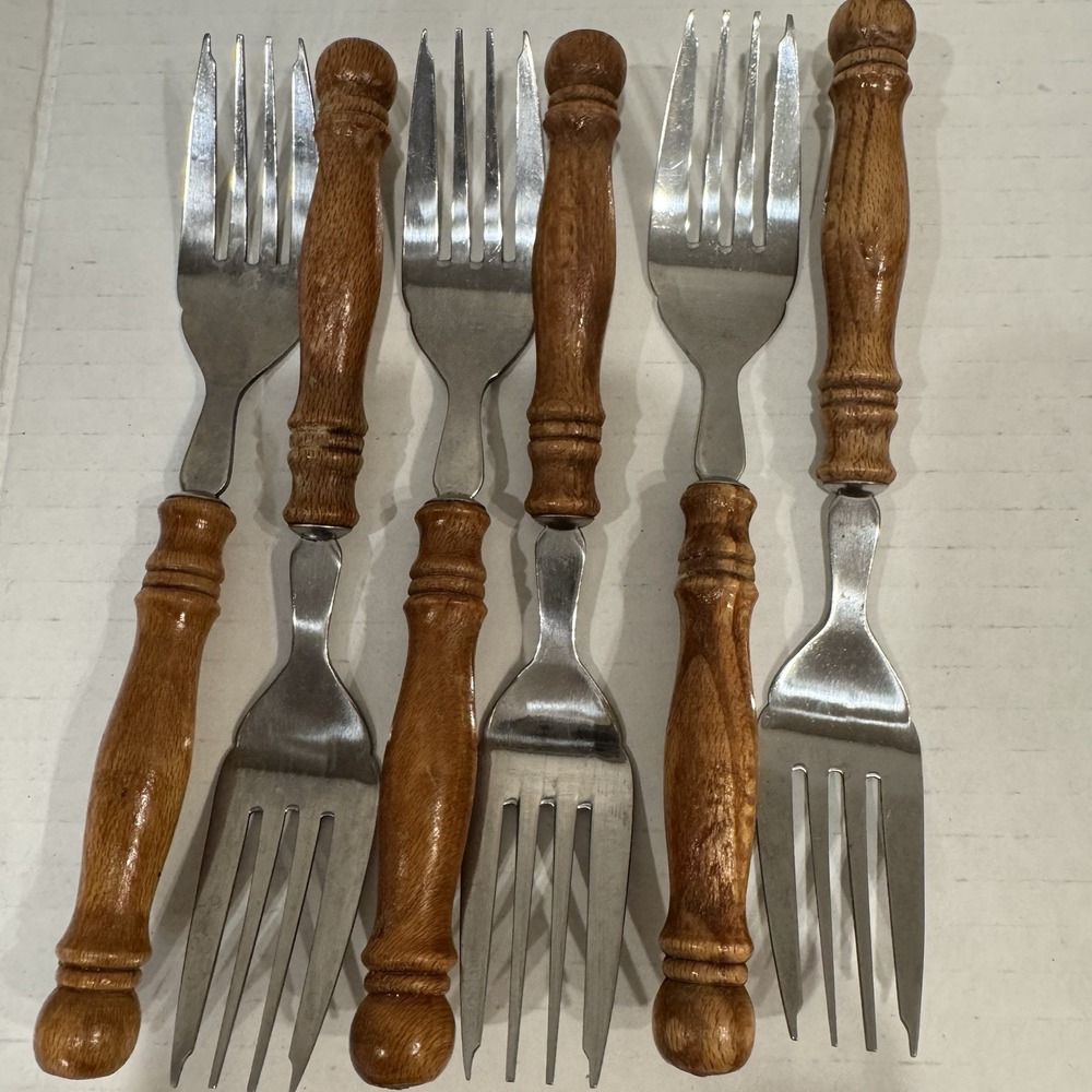 Harbor House / LIFETIME Old Homestead Wood Handle Flatware Lot 40 Pieces - Picture 6 of 14